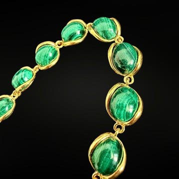 Bracelet de Luxe en Malachite et Or- trésor du Congo Bijoux, Collections