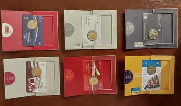 Italie. 2 Euro 2020/2024 (6 coincards) (Sans prix de