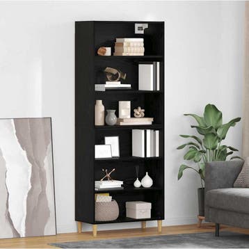 vidaXL Highboard Zwart Eiken 69,5 x 32,5 x 180 cm Bewerkt, Verzenden