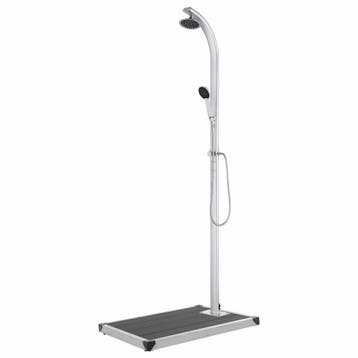 vidaXL Buitendouche met grijze basis 220 cm aluminium, Verzenden, Nieuw