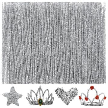Zilverkleurige Glitter Pijpenragers - Flexibel Chenilledraad, Hobby & Loisirs créatifs, Verzenden