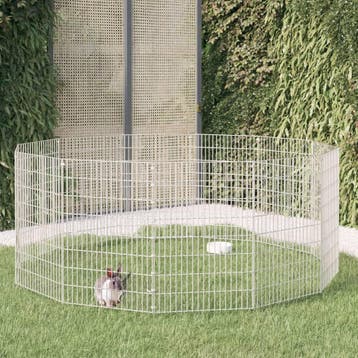 vidaXL Dierenverblijf 12 panelen 54x80 cm gegalvaniseerd, Dieren en Toebehoren, Verzenden, Nieuw