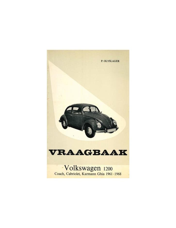 1961 -1968 VOLKSWAGEN 1200 VRAAGBAAK NEDERLANDS, Autos : Divers, Modes d'emploi & Notices d'utilisation