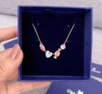 Swarovski - Figurine - Pink crystal heart necklace -