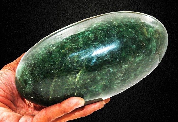 Grote 2,68 kg Groene Aardbeienkwarts Lingam - 19,5 cm Lingam, Collections, Minéraux & Fossiles