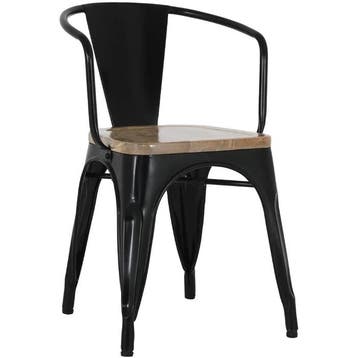 Stoelen | BISTRO CURVE | Hout/Staal | Hout (Mango) | Zwart, Verzenden