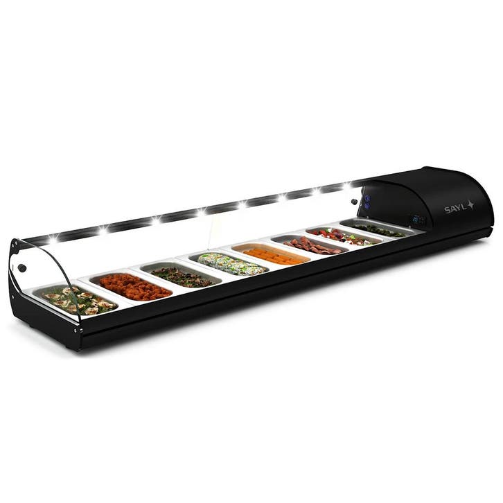 Tapasvitrine | CLASSIC | Zwart | 8x 1/3 GN | +2°C/+6°C |, Zakelijke goederen, Horeca | Keukenapparatuur, Nieuw in verpakking, Verzenden