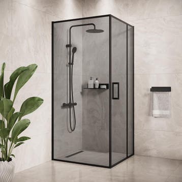Douchecabine Belize 90 x 90 x 190 cm Zwart Getint Douchewand, Verzenden, Nieuw