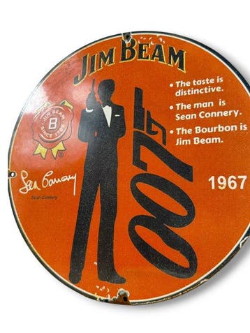Jim Beam - 007 - Emaille plaat - Emaille, Antiek en Kunst