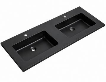 Badplaats Wastafel Angela 120 x 48 cm - Zwart - Wasbak, Huis en Inrichting, Badkamer | Badkamermeubels, Verzenden, Nieuw