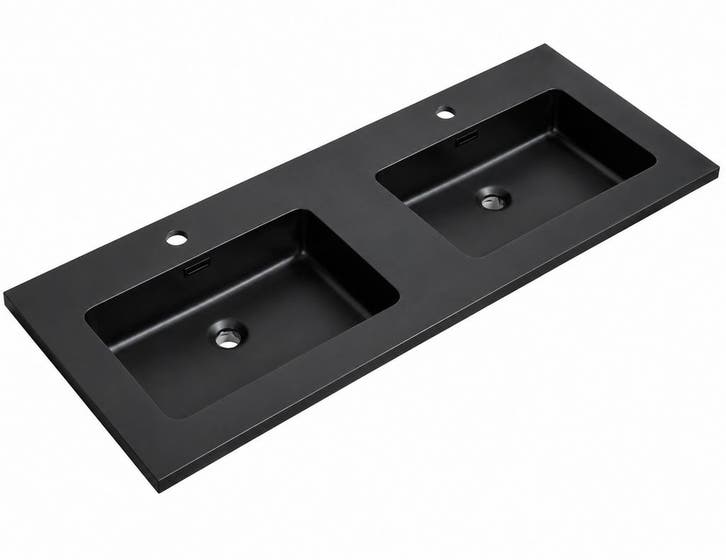 Badplaats Wastafel Angela 120 x 48 cm - Zwart - Wasbak, Maison & Meubles, Salle de bain | Meubles de Salle de bain, Envoi