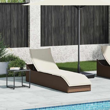 vidaXL Ligstoel inklapbaar met kussen opbergruimte poly, Tuin en Terras, Verzenden, Nieuw