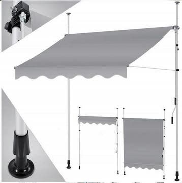 Klemluifel - Balkon luifel - Verticale luifel - 150 cm - Gri, Verzenden