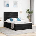 vidaXL Opslag bed met matras met hoofdeinde Zwart 140 x 190, Huis en Inrichting, Slaapkamer | Bedden, Verzenden, Nieuw