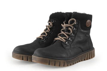 Rieker Veterboots in maat 38 Zwart, Kleding | Dames, Schoenen, Verzenden, Zwart, Overige typen, Gedragen