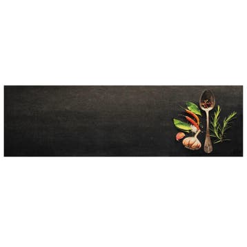 vidaXL Keukenmat wasbaar kruidenprint 45x150 cm fluweel, Verzenden, Nieuw