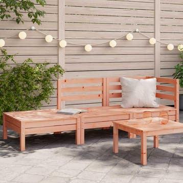 vidaXL Corner Sofa 3-zits Solid Douglas Fir Wood Natural, Tuin en Terras, Verzenden, Nieuw