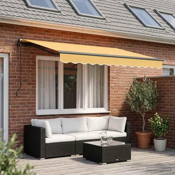 vidaXL Uitschuifbare luifel Zand 600 × 300 cm Stof en, Verzenden