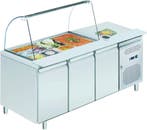Q-Gastro Solide RVS Koelwerkbank Saladiere met counter koeli, Ophalen of Verzenden