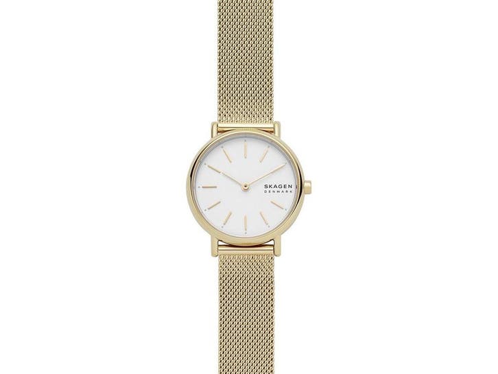 Skagen Signatur SKW2693 - Dameshorloge 30 mm - Goudkleurig, Handtassen en Accessoires, Horloges | Dames, Nieuw, Verzenden