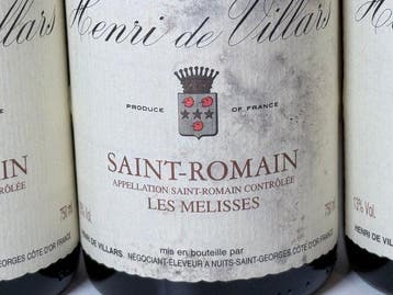 1997 Henri de Villar Les Melisses - Saint-Romain - 6, Collections, Vins