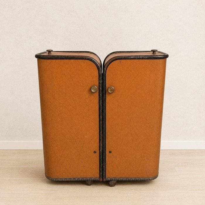 Armoire - Métal, Bois - Meuble à chaussures des années 50–60, Antiek en Kunst, Curiosa en Brocante