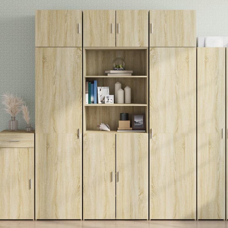 vidaXL Opbergkast 70x42,5x225 cm bewerkt hout sonoma, Huis en Inrichting, Kasten | Dressoirs, Nieuw, Verzenden