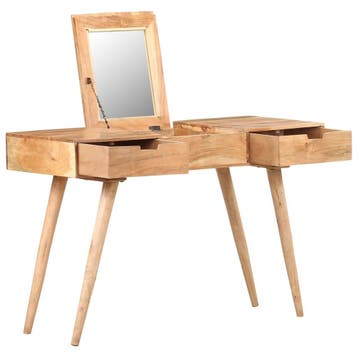 vidaXL Kaptafel met spiegel 112x45x76 cm massief acaciahout, Verzenden, Nieuw