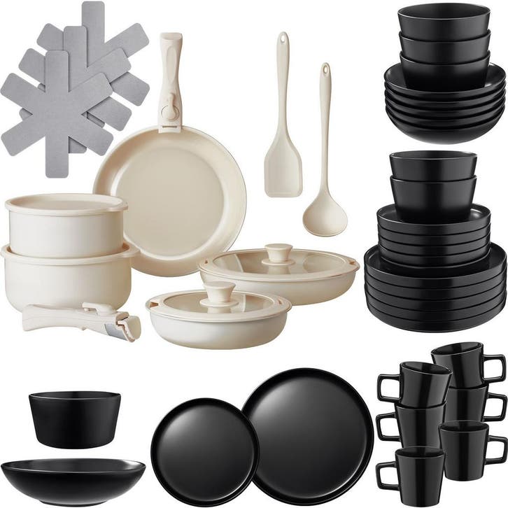 tectake Keukenstartersset voor 6 personen met servies, panne, Auto's, Chrysler, Verzenden