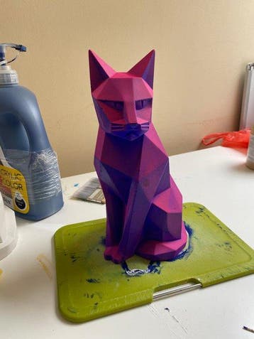 Mykyta Kovalchuk - Gatto - Plaster Sculpture 30cm 3,4kg.