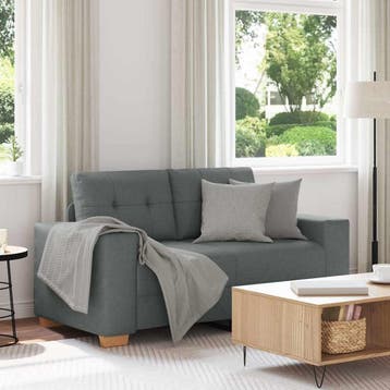 vidaXL Loveseat bank / zetel 160x77x82 cm stof donkergrijs, Verzenden, Nieuw
