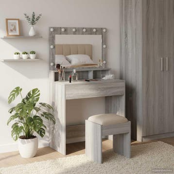 vidaXL Kaptafel Grijs Sonoma 78,5 x 41 x 135 cm Bewerkt hout, Verzenden