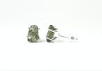 2 Moldavite oorstekers / ruwe / nieuw 925. Sterling Zilver -