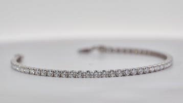 Zonder minimumprijs - Armband - 14 karaat Witgoud - 4.25ct., Handtassen en Accessoires, Nieuw