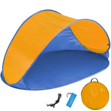 Pop up strandtent Jasmin - blauw / oranje, Caravans en Kamperen, Verzenden, Nieuw