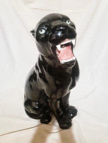 FAINI - Beeld, Statua vintage Pantera Nera in ceramica