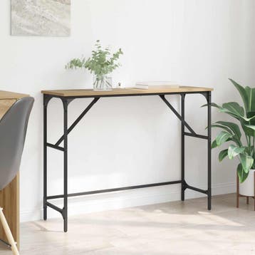 vidaXL Wandtafel Artisan Eiken 100 x 32 x 75 cm Bewerkt hout, Maison & Meubles, Verzenden