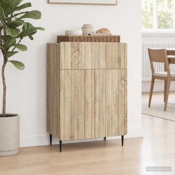 vidaXL Dressoir Sonoma Eiken 66 x 34,5 x 92 cm Bewerkt hout, Verzenden, Nieuw