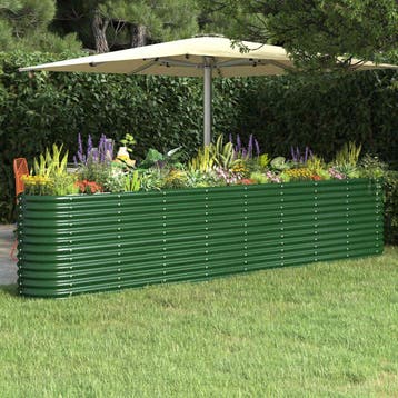 vidaXL Plantenbak 332x40x68 cm gegalvaniseerd staal groen, Tuin en Terras, Verzenden, Nieuw