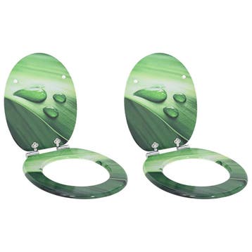 vidaXL Toiletbril 2 pcs Groene Druppel 44 x 38 cm Bewerkt, Verzenden