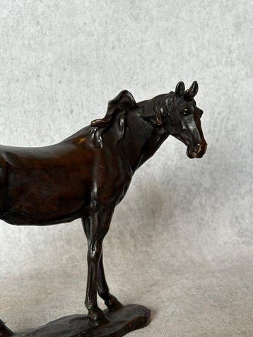 Statue, Lopend paard 19 cm - 15.5 cm - Bronze, Antiek en Kunst