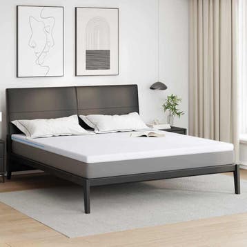 vidaXL Matras Topper 180 x 200 cm dik Jacquard stof Wit, Maison & Meubles, Verzenden