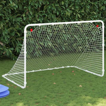 vidaXL Voetbaldoel Wit 122x81x81 cm Staal, Verzenden