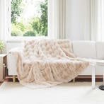 vidaXL Antislip deken van imitatie konijnenbont Olite Beige, Maison & Meubles, Verzenden