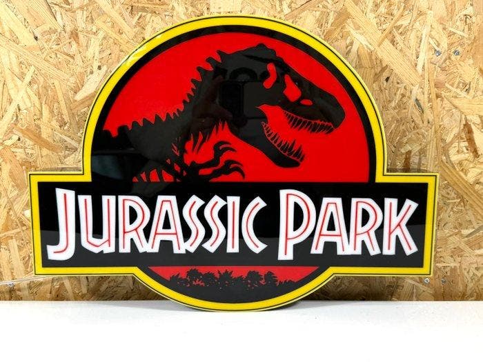Jurassic Park - Lichtbord - Aluminium, Verzamelen, Film en Tv