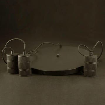 Calex Retro pendel met plafondplaat Ø400 mm 3xE27 zwarte fit, Verzenden, Nieuw