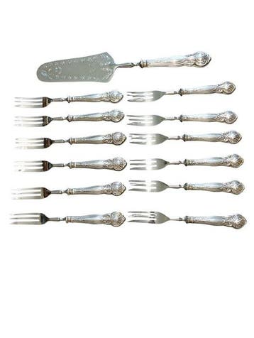 Service à dessert (13) - Acier, Plaqué(e) argent