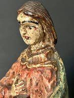 Beeldje, Saint Jean - 24 cm - Polychroom hout