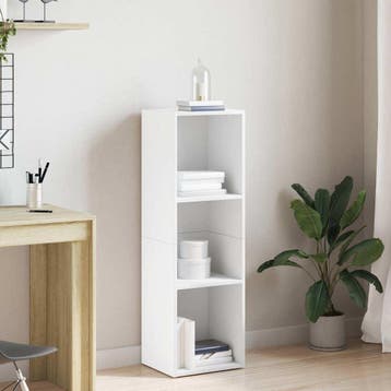 vidaXL Boekenkast/tv-meubel 36x30x114 cm bewerkt hout wit, Huis en Inrichting, Verzenden, Nieuw