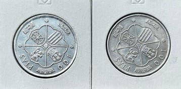Spanje. 100 Pesetas 1966 (Estrelas 66 e 67) Lote de 2 Moedas